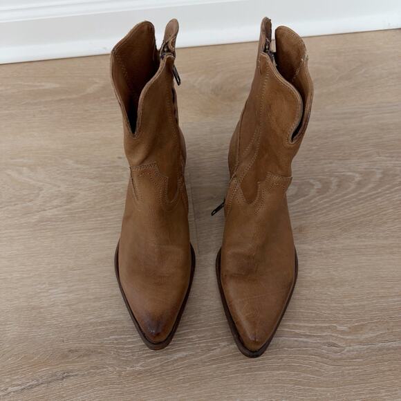 Women’s FRYE Leather Zip Up Western Booties Brown Size 6 - Picture 2 of 11